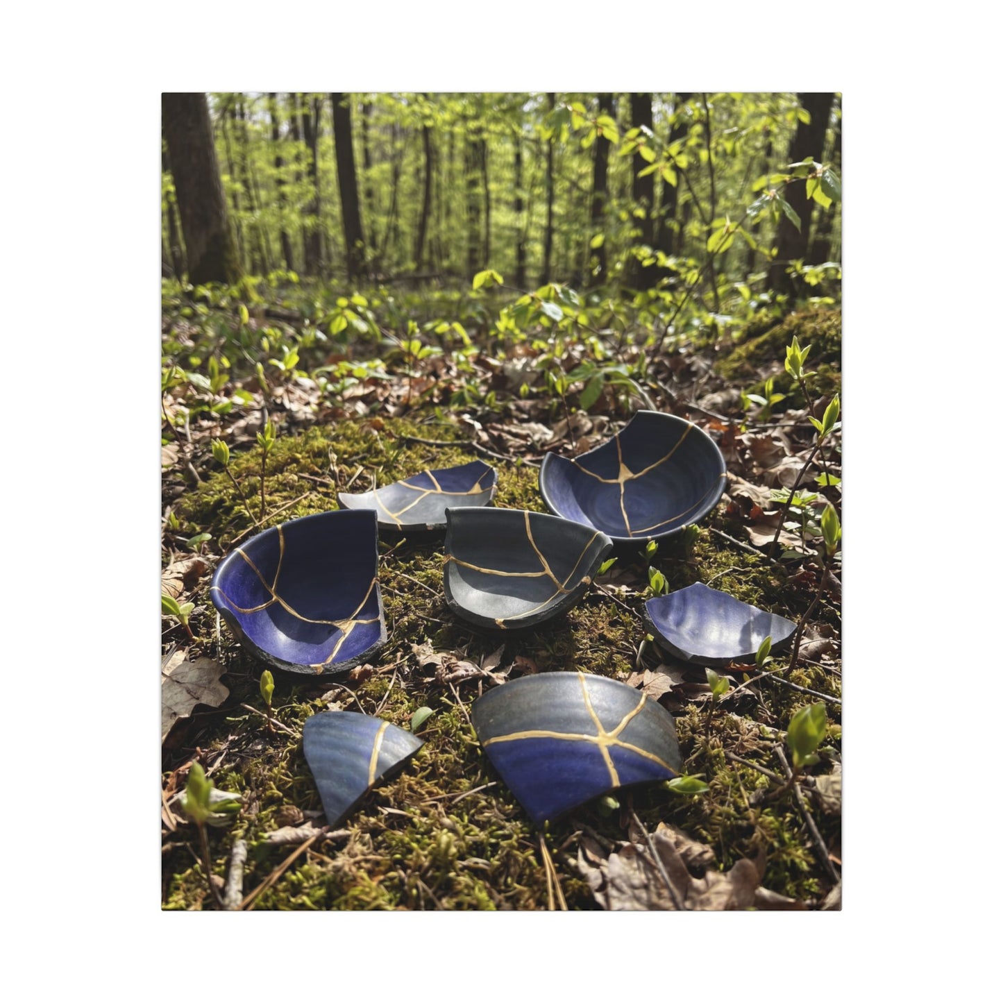 Philosophical Broken Pottery Canvas Art - Broken Beauty Kintsugi