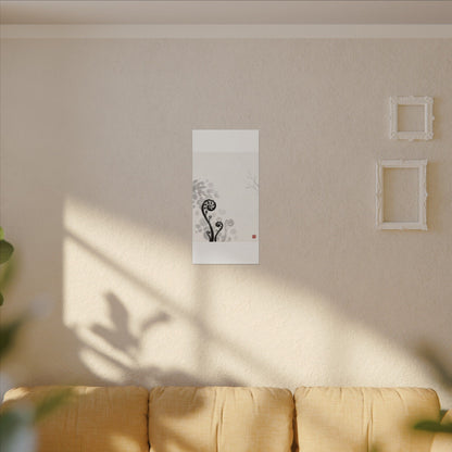 Winter Fern Unfurling Ukiyo E Inspired Canvas Art | Peaceful Decor