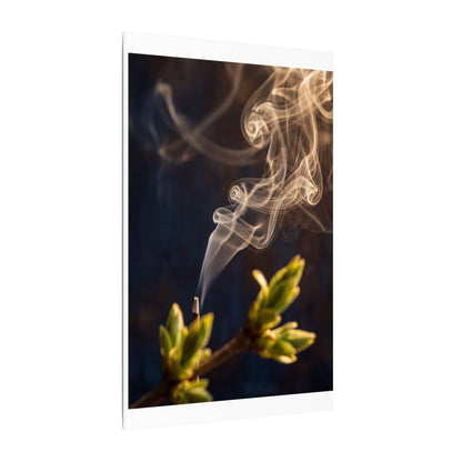 Incense Smoke Spring Canvas Art | Dark Japandi Atmospheric Design
