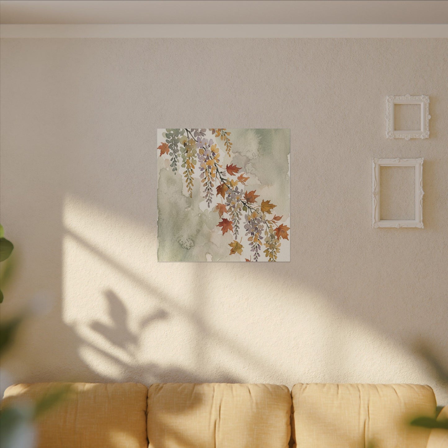 Ma Wisteria Canvas Art - Japandi Watercolor