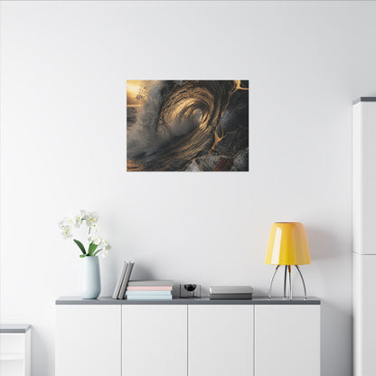 Kanso Ocean Wave Canvas Art - Kintsugi Gold Vein