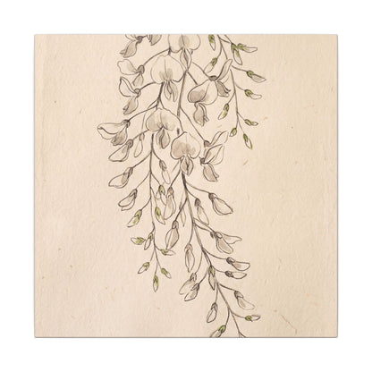 Japandi Wisteria in Golden Hour | Minimal Line Canvas Art