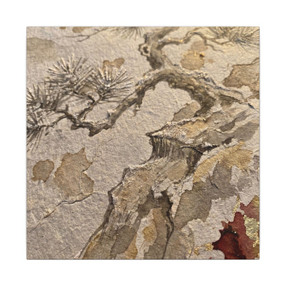 Pine Tree Canvas Art | Winter Japandi Japanese Pattern Art