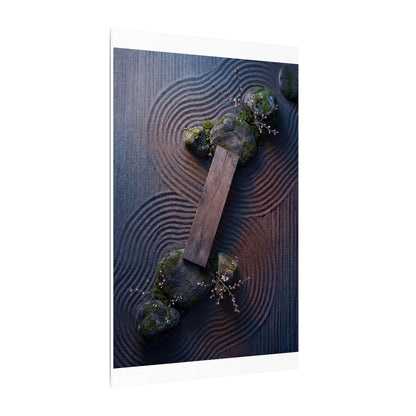 Spring Rock Garden Moody Minimal Canvas Art | Atmospheric Decor