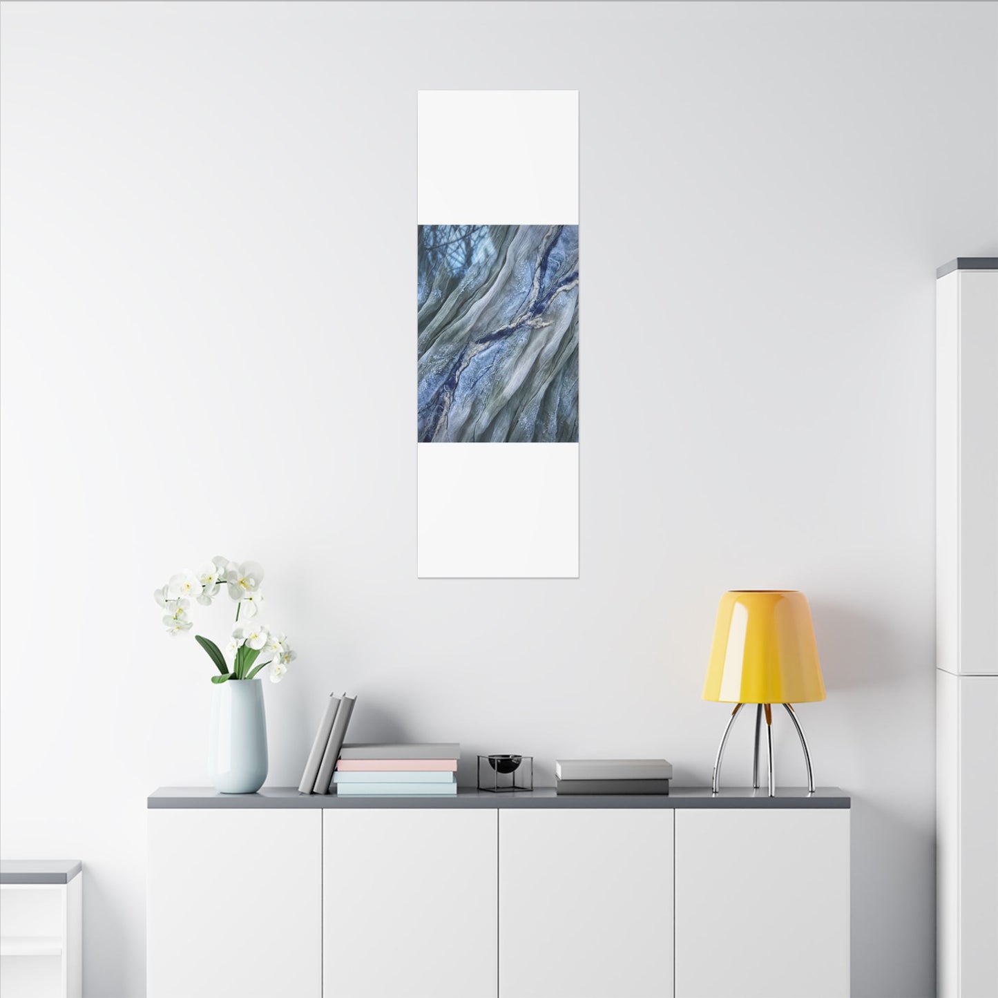 Moonlight Silk Drape Canvas Art - Japandi Mono No Aware