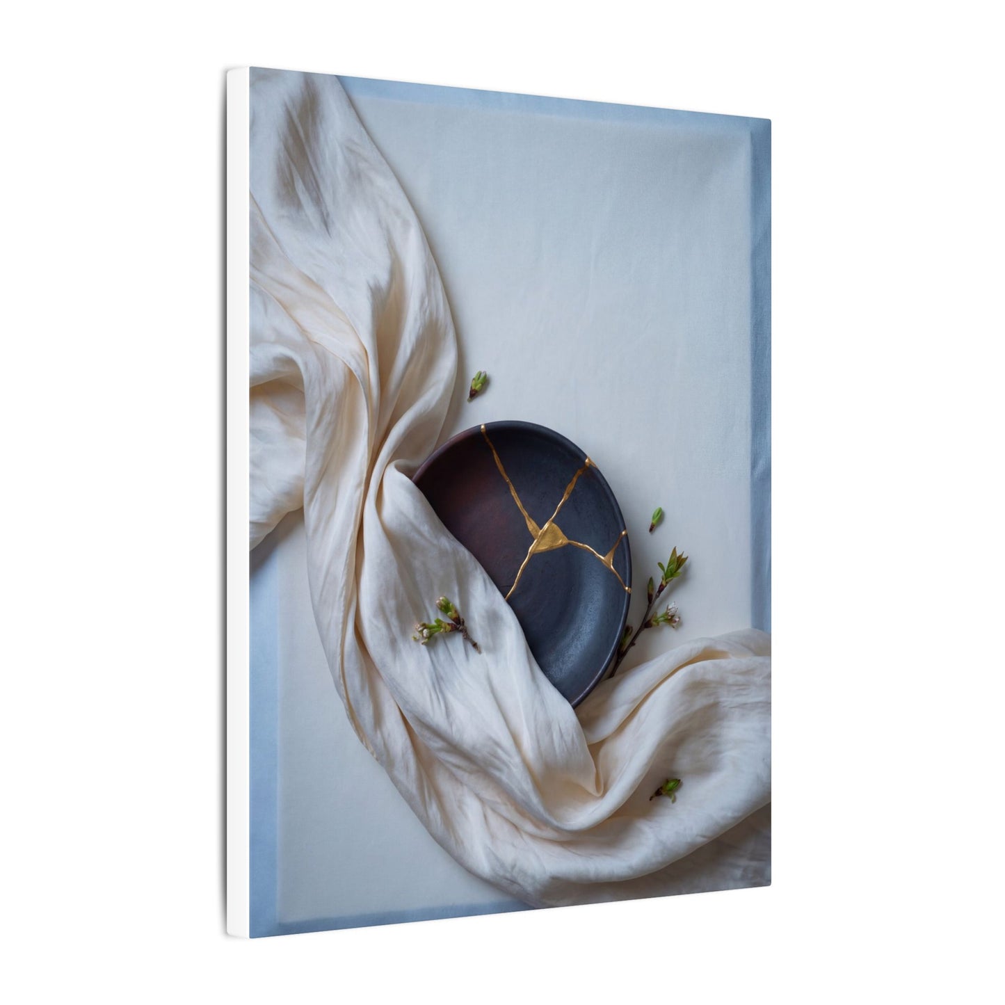 Ma Silk Drape Canvas Art - Kintsugi Gold Repair
