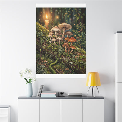 Spring Wild Mushrooms Herbarium Canvas Art | Rustic Decor