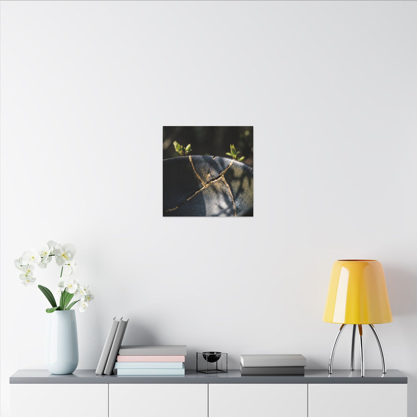 Seijaku Broken Pottery Canvas Art - Dark Japandi Shadow Zen