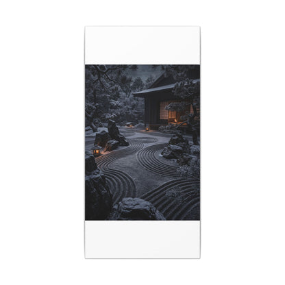 Candlelight Rock Garden Canvas Art - Dark Japandi Fukinsei