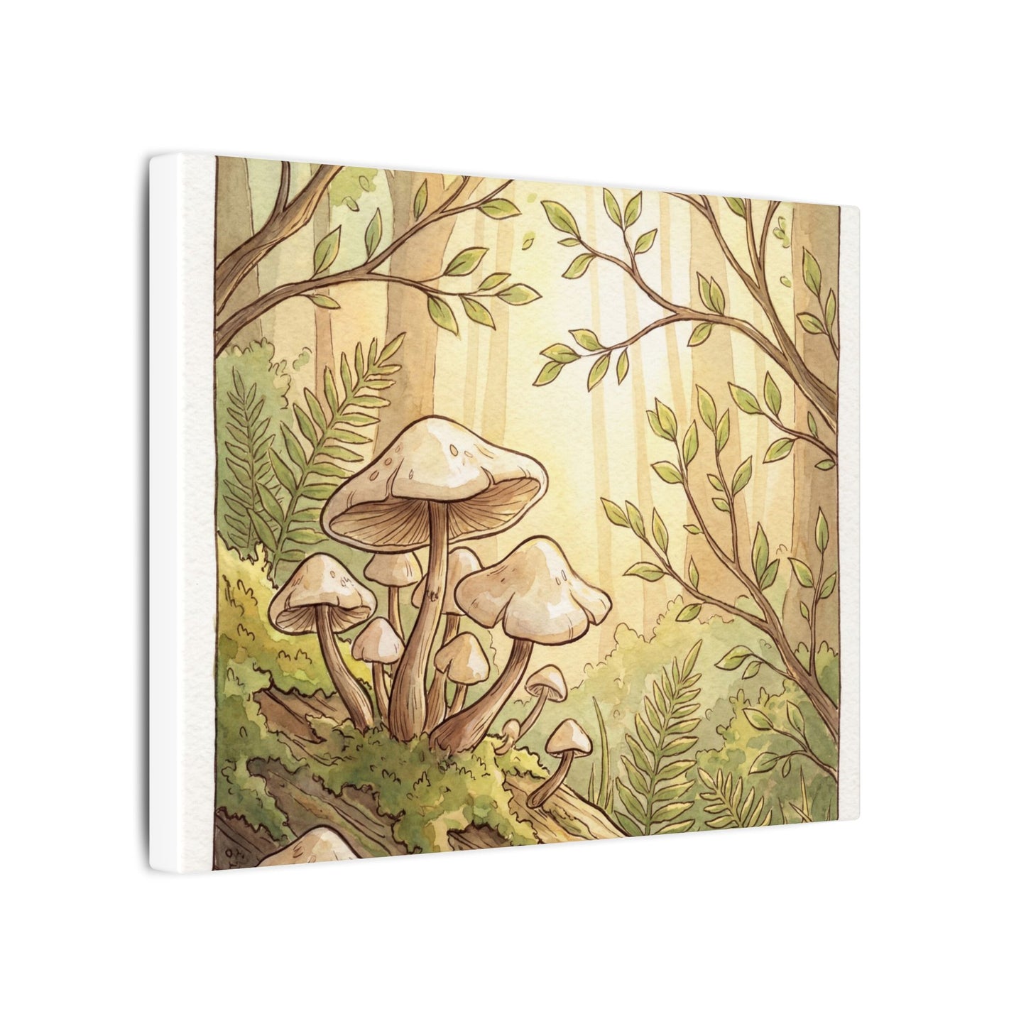 Spring Wild Mushrooms Mushroom Illustration Canvas Art | Cozy Decor