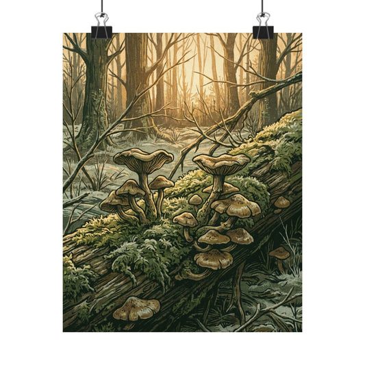 Wild Mushrooms Mushroom Illustration Wall Art Print | Earthy Cottagecore Art