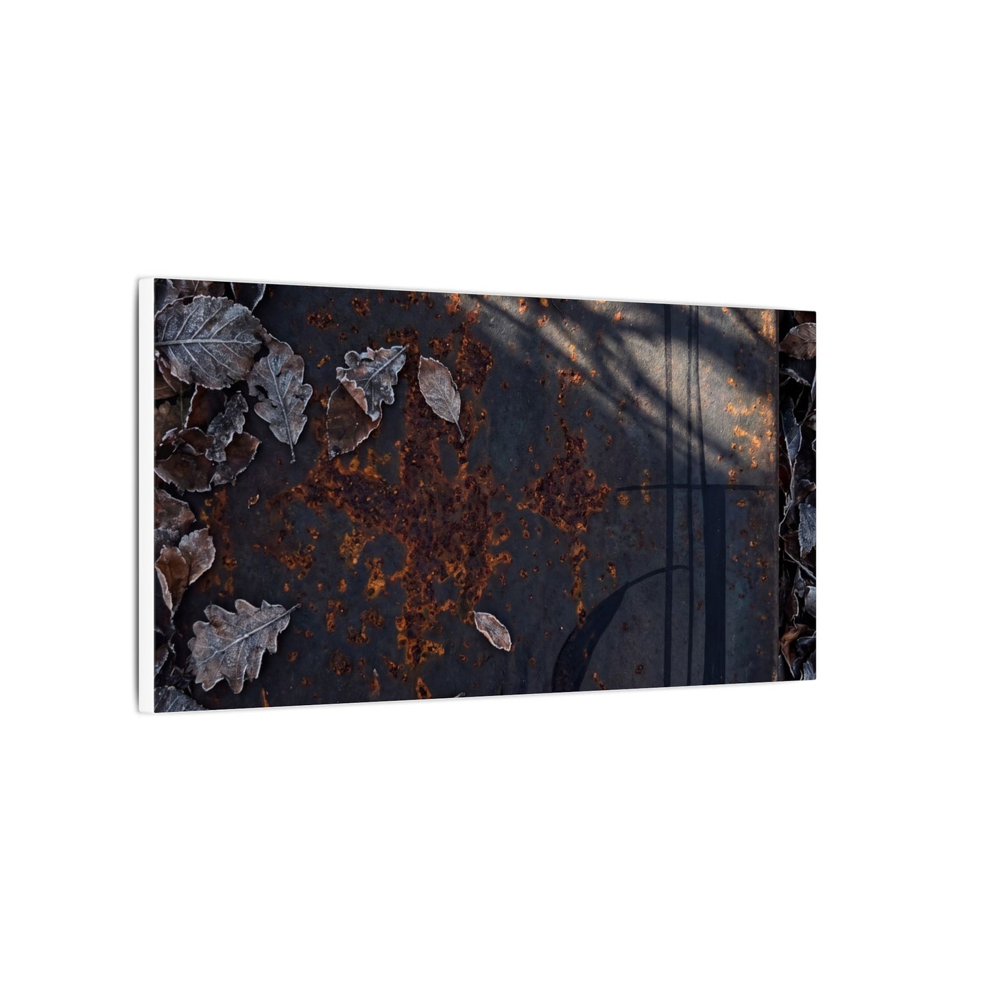 Shibui Rust Patina Canvas Art - Dark Japandi Charcoal Ink