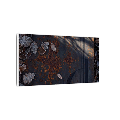 Shibui Rust Patina Canvas Art - Dark Japandi Charcoal Ink