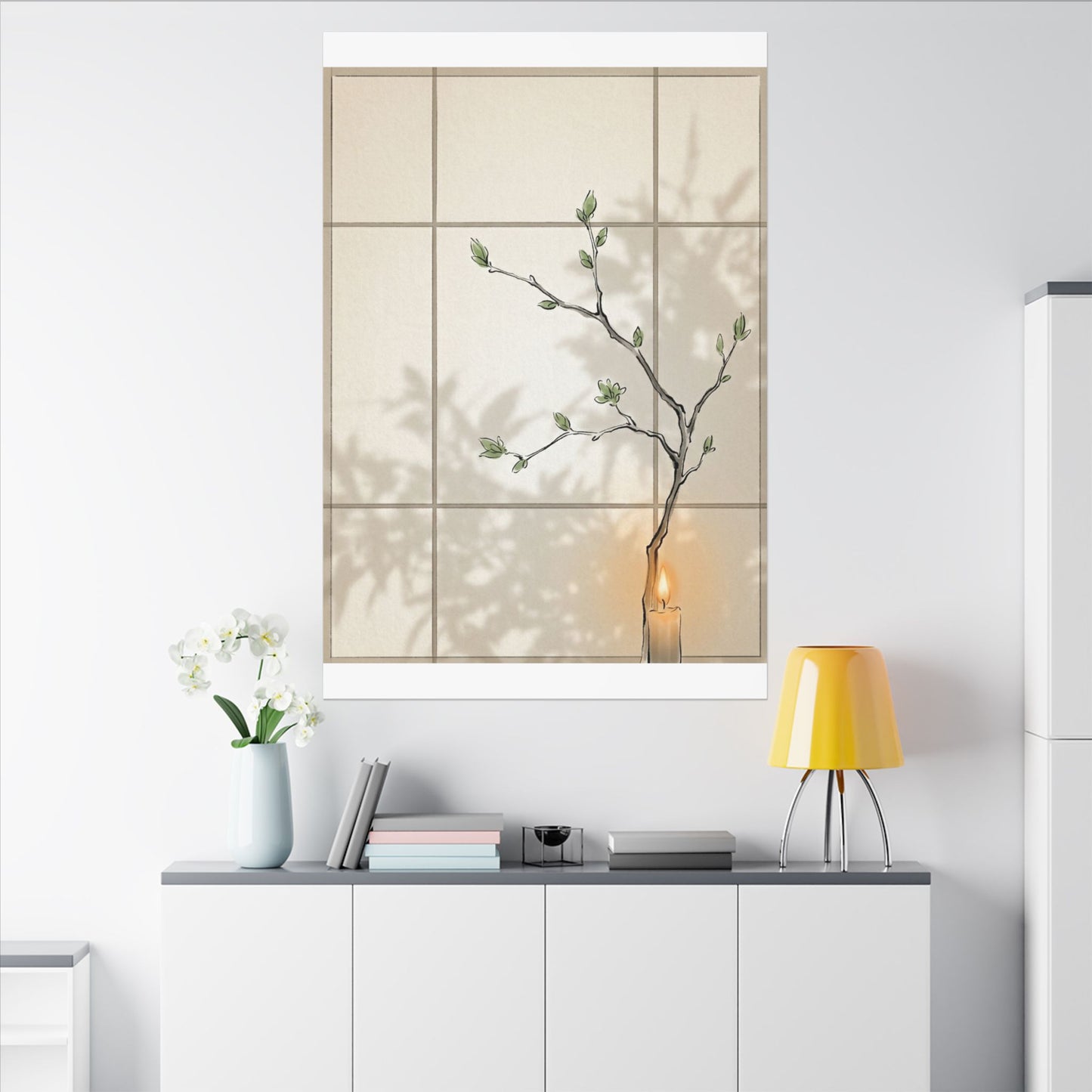 Shoji Screen Spring Canvas Art | Japandi Cozy Design