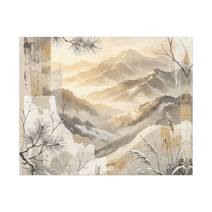 Shibui Mountain Mist Canvas Art - Japandi Japanese Pattern