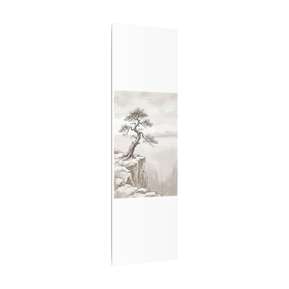 Neutral Pine Tree Canvas Art - Minimal Line Japandi