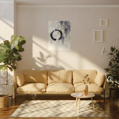 Wisteria Enso Canvas Art | Serene Zen Art