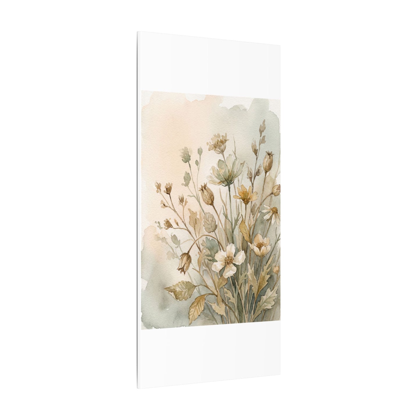 Summer Dried Flowers Watercolor Canvas Art | Elegant Decor