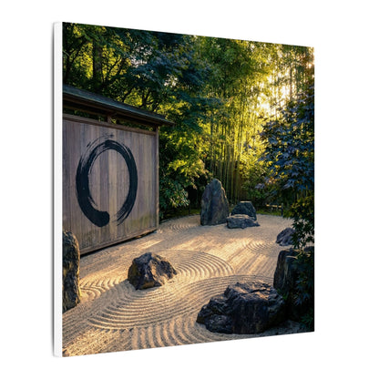 Rock Garden Enso Canvas Art | Tranquil Zen Art