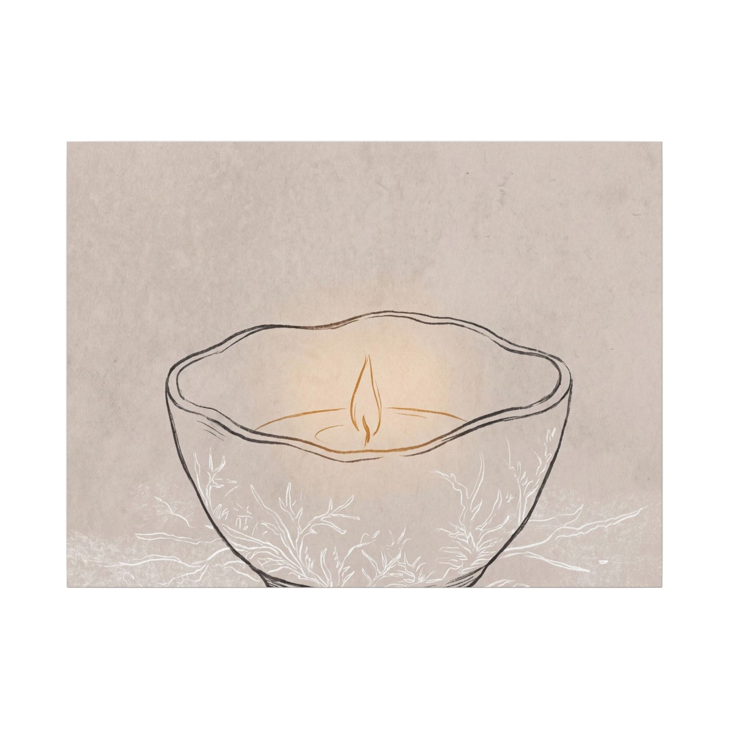 Ceramic Bowl Minimal Line Canvas Art | Neutral Japandi Art Art Print