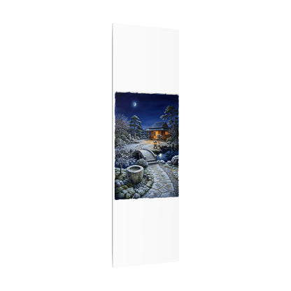 Moonlit Garden Winter Canvas Art | Kintsugi Artful Design