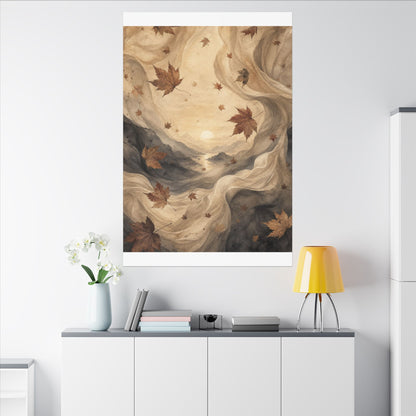 Autumn Silk Drape Watercolor Canvas Art | Earthy Decor