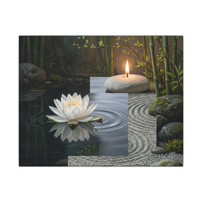 Candlelight Lotus Flower Canvas Art - Zen Kanso