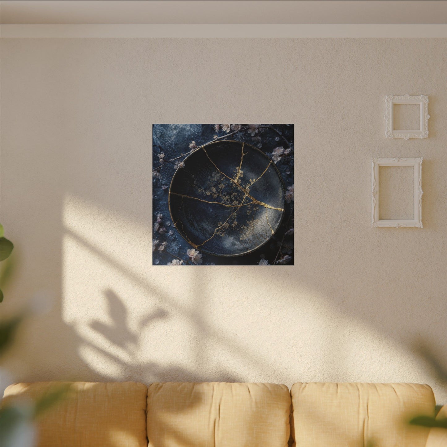 Cherry Blossom Winter Canvas Art | Kintsugi Philosophical Design