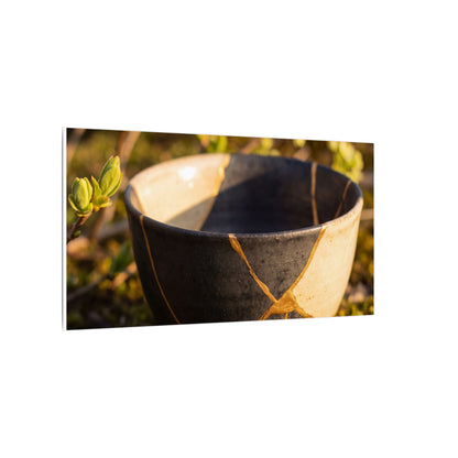 Seijaku Broken Pottery Canvas Art - Kintsugi Gold Repair