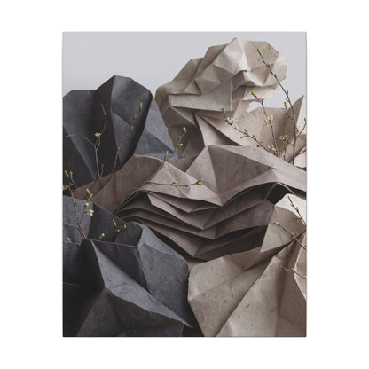 Neutral Paper Fold Canvas Art - Texture Japandi