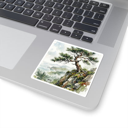 Pine Tree Sticker | Spring Japandi Watercolor Art
