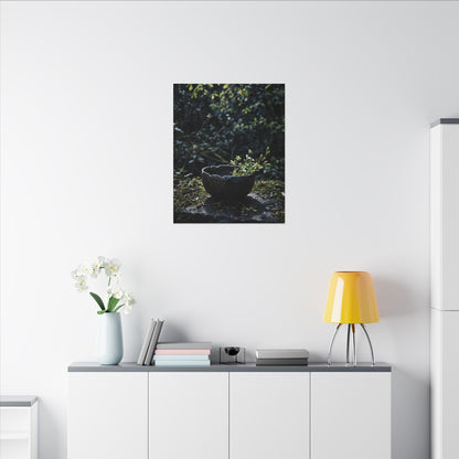 Dappled Ceramic Bowl Canvas Art - Dark Japandi Datsuzoku