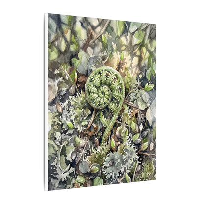 Fern Unfurling Spring Canvas Art | Japandi Neutral Design