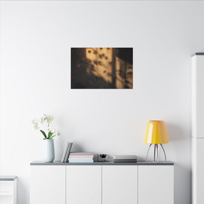 Shadow Play Canvas Art | Autumn Dark Japandi Charcoal Ink Art