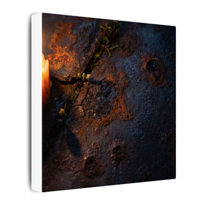 Candlelight Rust Patina Canvas Art - Dark Japandi Ma