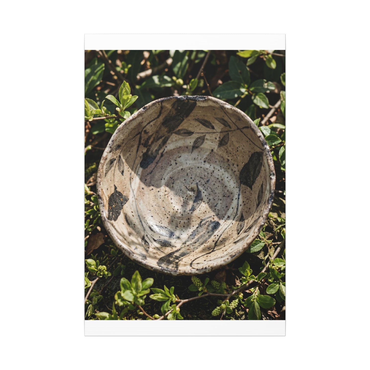 Elegant Ceramic Bowl Canvas Art - Japanese Pattern Japandi