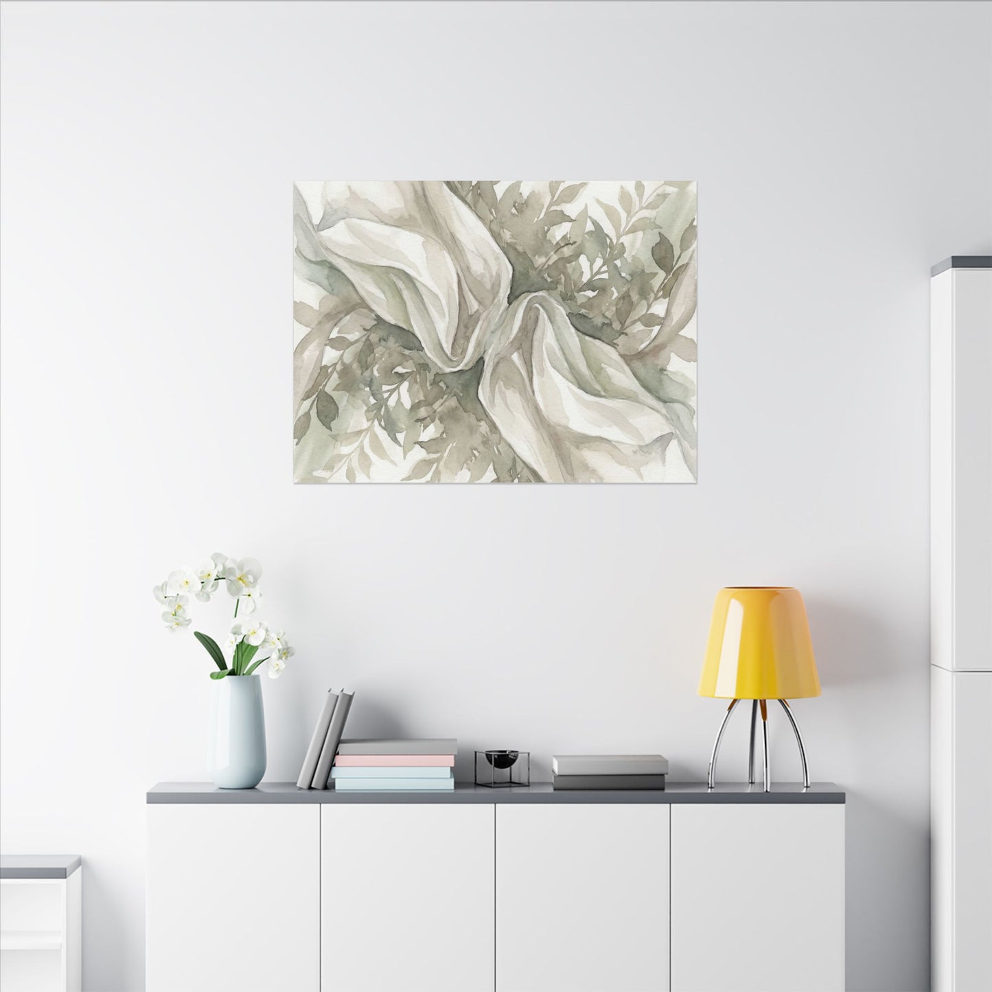 Summer Silk Drape Watercolor Canvas Art | Cozy Decor