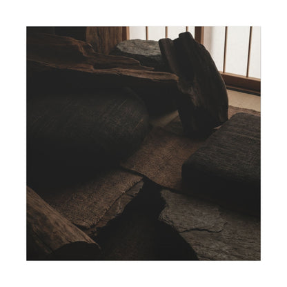 Dark Japandi Shadow Zen Canvas Art