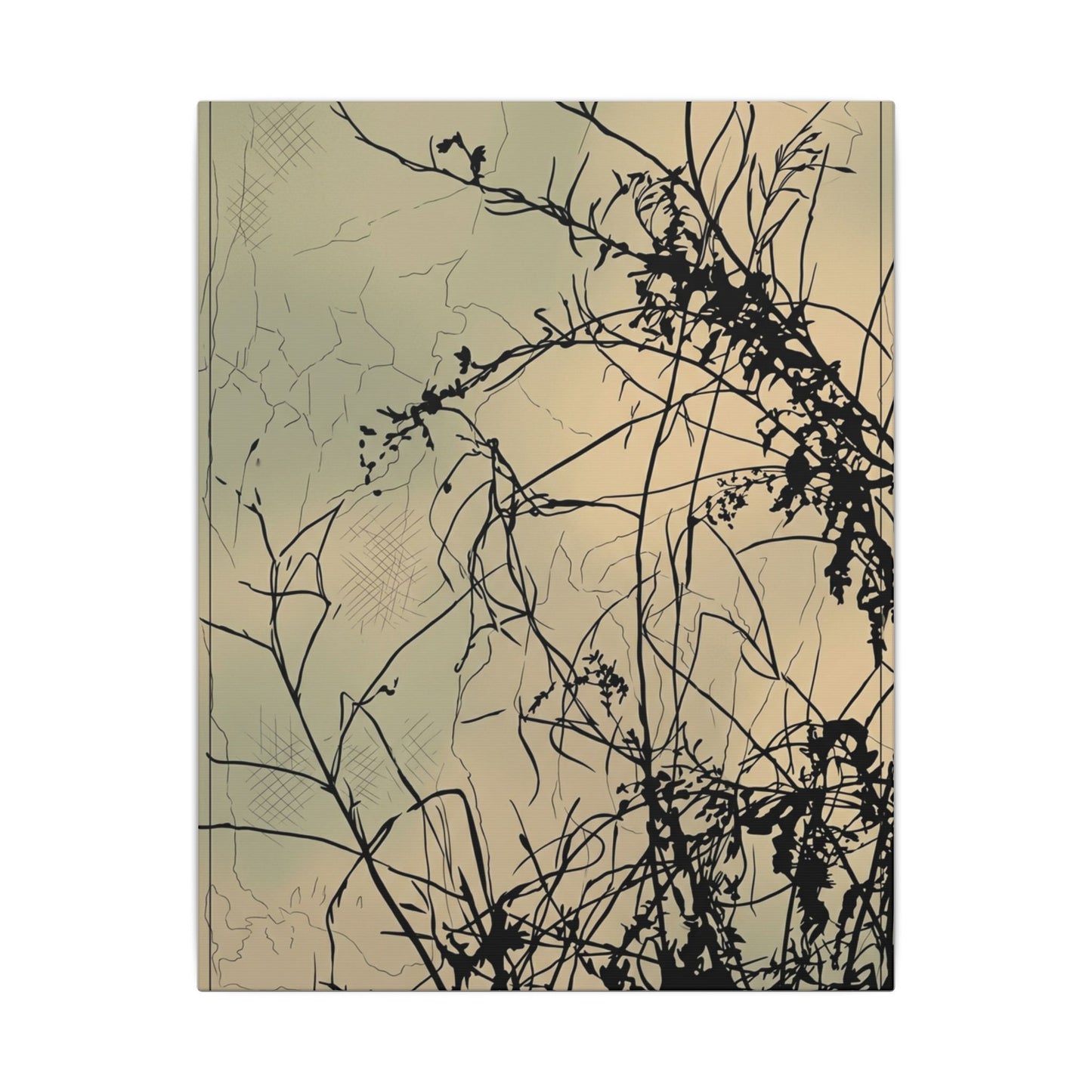 Golden Hour Shadow Play Canvas Art - Japandi Mono No Aware