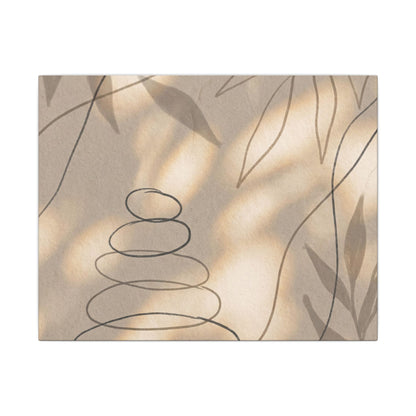 River Stones Minimal Line Canvas Art | Earthy Japandi Art Art Print