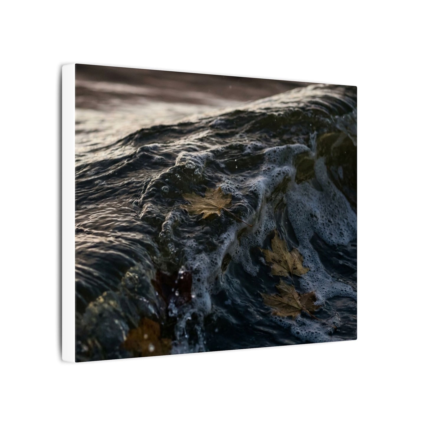 Dark Japandi Ocean Wave in Dawn | Moody Minimal Canvas Art