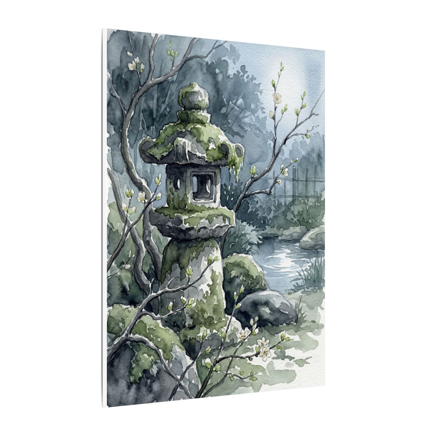 Moonlight Stone Lantern Canvas Art - Japandi Seijaku