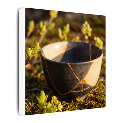 Seijaku Broken Pottery Canvas Art - Kintsugi Gold Repair