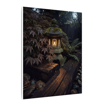 Moody Moonlit Garden Canvas Art - Shadow Zen Dark Japandi