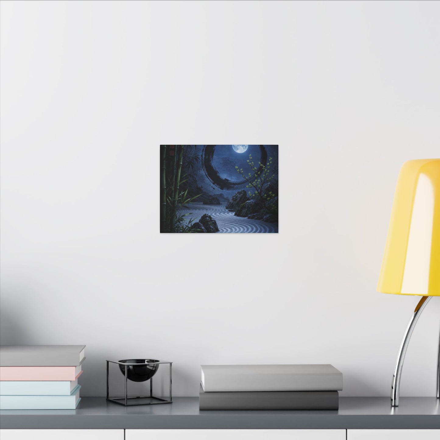 Serene Rock Garden Canvas Art - Enso Zen