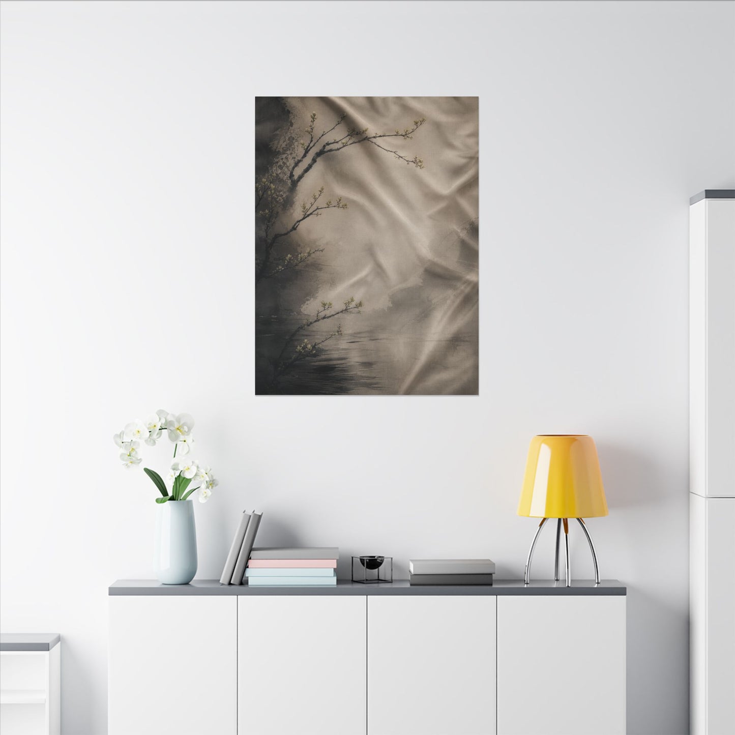 Silk Drape Canvas Art | Spring Japandi Japanese Pattern Art