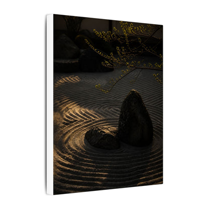 Ma Rock Garden Canvas Art - Dark Japandi Shadow Zen