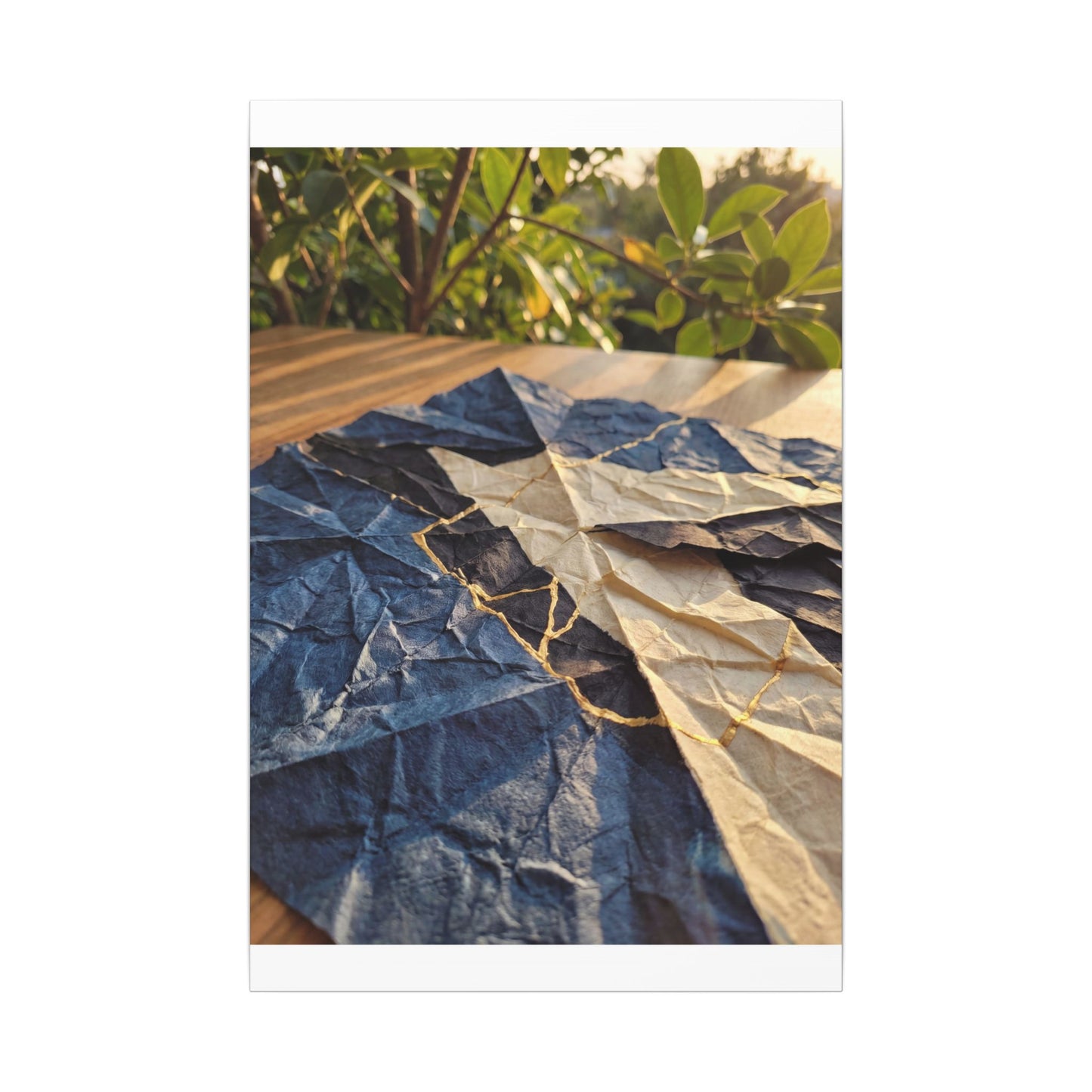 Golden Hour Paper Fold Canvas Art - Kintsugi Ma