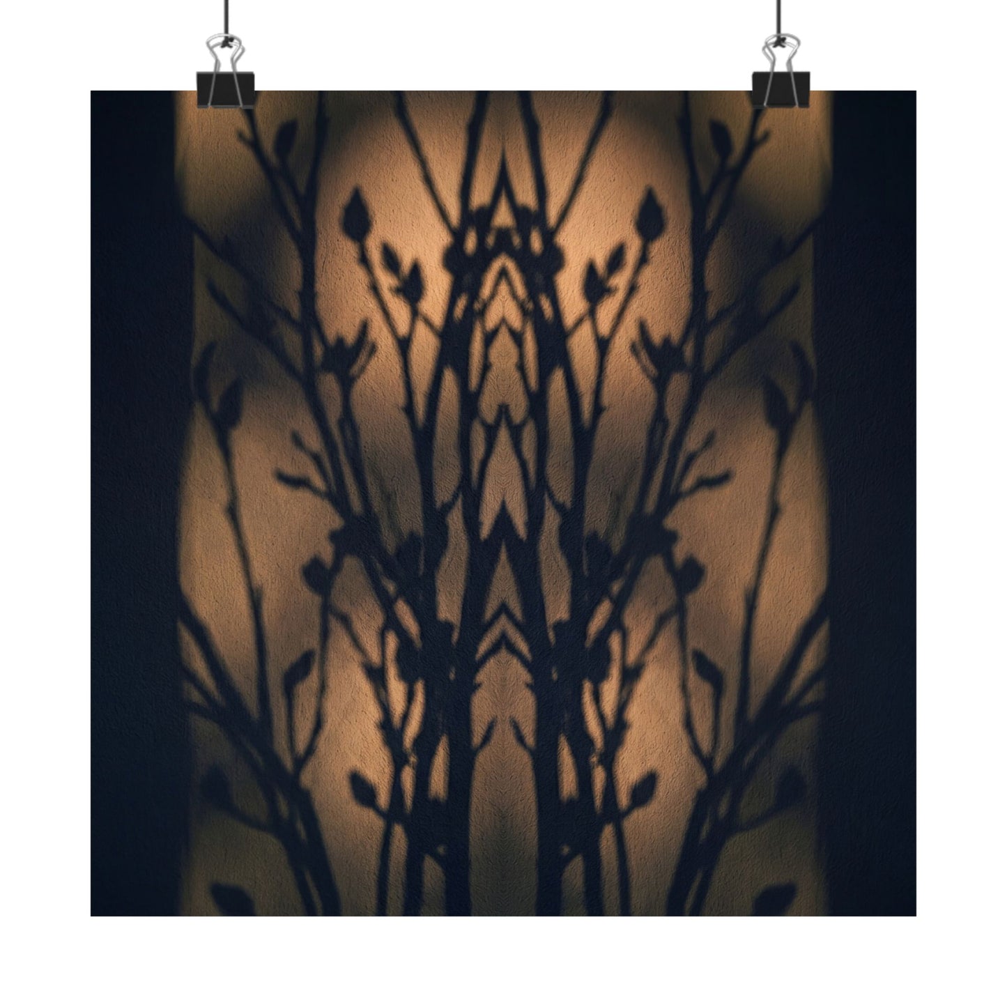Golden Hour Shadow Play Wall Art Print - Dark Japandi Seijaku