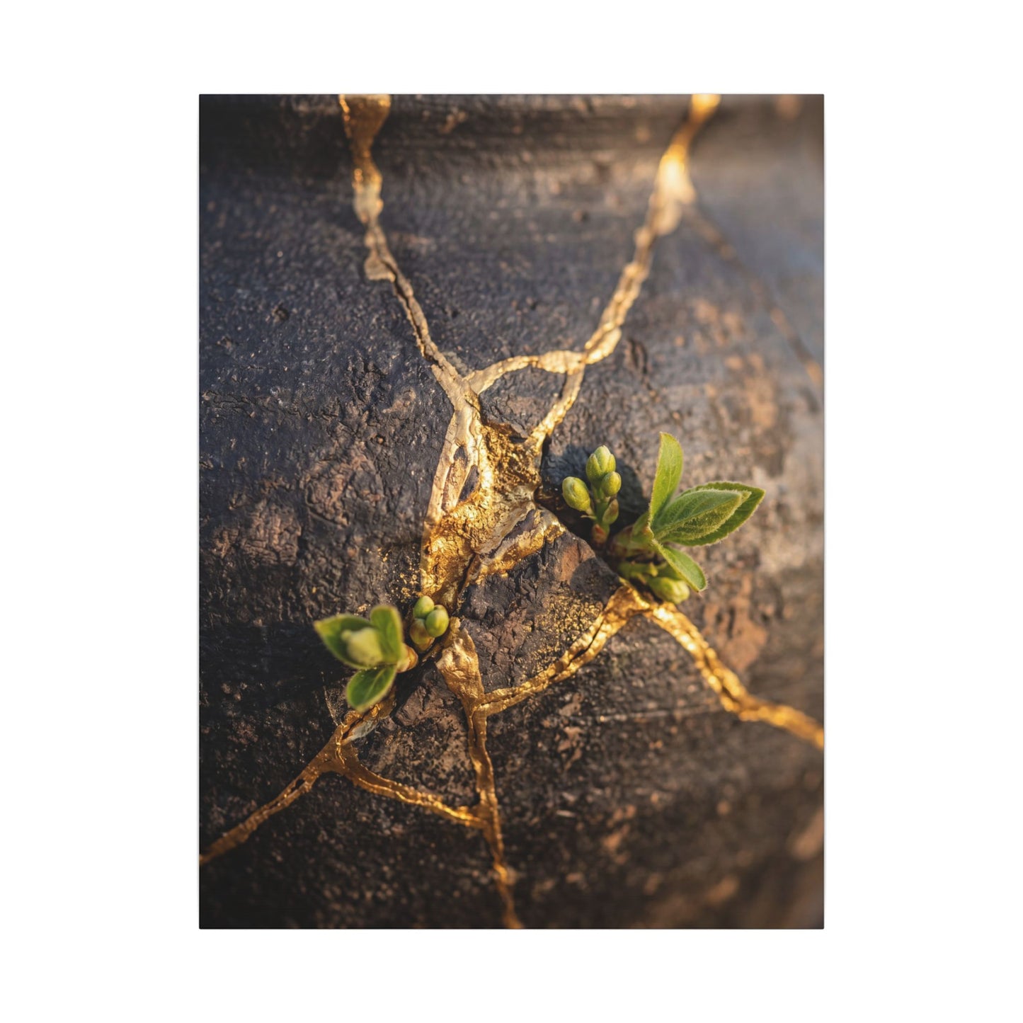 Rust Patina Gold Repair Canvas Art | Resilient Kintsugi Art